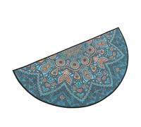 HAWILLOSCH Tapis De Sol Demi-Rond Bohème 40x80 Cm en Polyester Lavable, Antidérapant Et Absorbant, pour Entrée, Salon Et Salle De Bain, Décor Ethnique,