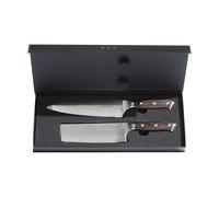 Hâws Ensemble de couteaux de chef et couteau à légumes Damascus By Hâws 2 pièces Wengé
