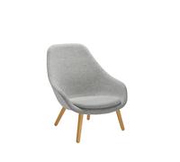 HAY About A Lounge Chair High AAL 92 - vernis à base d'eau - Kvadrat Hallingdal 130 - gris moucheté