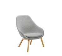 HAY About A Lounge Chair High AAL 93 - vernis à base d'eau - Kvadrat Hallingdal 130 - gris moucheté