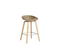 HAY About a Stool AAS 32 - patins plastique - Hauteur d'assise 65 cm - repose-pied acier inoxydable - vernis à base d'eau - clay 2.0