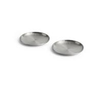 HAY Assiette Outdoor Market Acier inoxydable. Ø13.5 cm. lot de 2