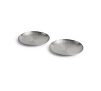 HAY Assiette Outdoor Market Acier inoxydable. Ø20 cm. lot de 2