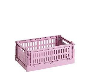 HAY Boîte de transport Colour Crate S en polypropylène recy e couleur rose poussiéreux