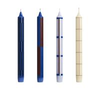 HAY Bougies Pattern mix lot de 4 Blue-silver