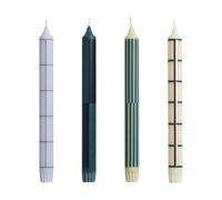 HAY Bougies Pattern mix lot de 4 Green-silver