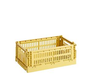 HAY Caisse de transport Colour Crate S en polypropylène recy e couleur jaune poussiéreux