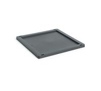 HAY Colour Crate Square/Cube lock plastic medium Charcoal