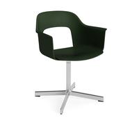HAY Fauteuil de bureau Layout Armchair 231 Bottle green aluminium poli base pivotante 4 étoiles