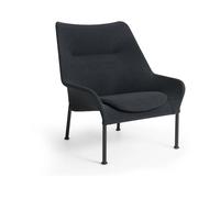 HAY Fauteuil O2 Lounge Chair Soft black acier noirci