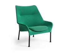 HAY Fauteuil O2 Lounge Chair Soft green acier noirci