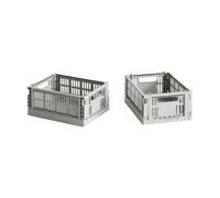 HAY HAY Colour Crate Mini 13x17 cm. lot de 2 Light grey