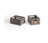 HAY HAY Colour Crate Mini 13x17 cm. lot de 2 Warm grey
