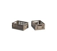 HAY HAY Colour Crate Mini 13x17 cm. lot de 2 Warm grey