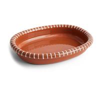 HAY Plat de service ovale Barro Natural with stripes. large 27x36 cm