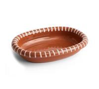 HAY Plat de service ovale Barro Natural with stripes. small 20x27.5 cm