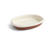 HAY Plat de service ovale Barro Off-white. large 27x36 cm