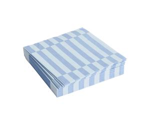 HAY Serviette Pattern Lunch Stripe 33x33 cm Lot de 20 Light blue-dusty blue pillar