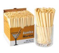 HAY! Straws Lot de 250 pailles à tige en roseau, 15,2 cm, 250 ct, diamètre de 5 à 7,5 mm, 100 % végétale, certifiées compostables, idéales pour les cocktails surgelés et signature