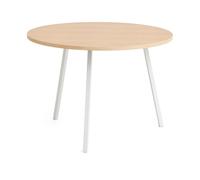 HAY Table à manger Loop Stand Ø105 cm White-clear lacq. oak