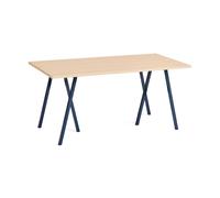 HAY Table à manger Loop Stand 77.5x160 cm Deep blue-clear lacq. oak