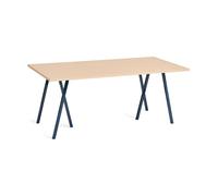 HAY Table à manger Loop Stand incl. support 87.5x180 cm Deep blue-clear lacq. oak