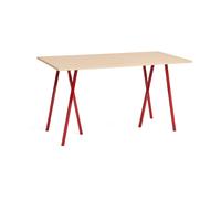 HAY Table à manger Loop Stand incl. support 87.5x180 cm Maroon red-clear lacq. oak