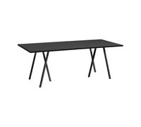 HAY Table à manger Loop Stand incl. support 92.5x200 cm Black-black linoleum-black ash