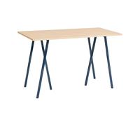 HAY Table de bar Loop Stand incl. support 77.5x160 cm Deep blue-clear lacq. oak