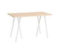 HAY Table de bar Loop Stand incl. support 77.5x160 cm White-clear lacq. oak