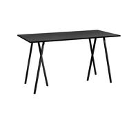 HAY Table de bar Loop Stand incl. support 87.5x180 cm Black-black linoleum-black ash