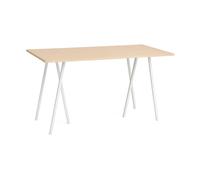 HAY Table de bar Loop Stand incl. support 87.5x180 cm White-clear lacq. oak