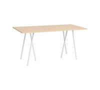 HAY Table de bar Loop Stand incl. support 92.5x200 cm White-clear lacq. oak