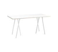 HAY Table de bar Loop Stand incl. support 92.5x200 cm White-white laminate-plywood