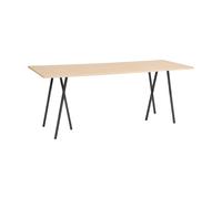 HAY Table de bar Loop Stand incl. support 92.5x250 cm Black-clear lacq. oak