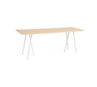 HAY Table de bar Loop Stand incl. support 92.5x250 cm White-clear lacq. oak