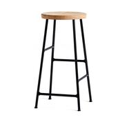 HAY Tabouret de bar Cornet 65 cm – chêne huilé – soft black