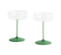 HAY Verre coupe Tint 20 cl lot de 2 Clear-jade light green-jade dark green