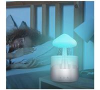 HAZARA Diffuseur De Nuage De Pluie, 7 Couleurschangeantes 450ml,Fonction de Synchronisation Diffuseur Bureau pour La Les DéCorations De Bureau,White