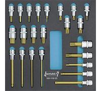 Hazet 163-119/23 Jeu de douilles mâles/carré creux 12,5 mm/profil à 6 pans intérieurs/denture multiple intérieur XZN/nombre d'outils 23