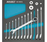 Hazet 163-186/16 Jeu de clés mixtes à cliquet 12 pièces Ouverture de clé (métrique) 8 - 19 mm