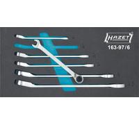 Hazet 163-97/6 Ratcheting crowfoot wrench set 6-piece Spanner size (metric) 8 - 19 mm