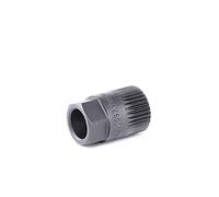 Hazet 2592 Adaptateur pour poulie de courroie trapézoïdale à nervures/6 pans extérieurs 17 mm denture multiple Taille 19,6 longueur 30 mm