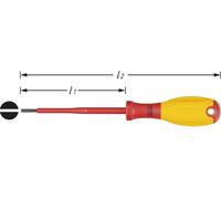 HAZET Tournevis d'électricien 810VDE-25 – Isolation – Fente 0,4 x 2,5 mm – Long. 155 mm – 1 pièce