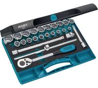 HAZET Jeu de clés à douilles 900 – Carré creux 1/2 pouce (12,5 mm) – Traction 6 pans – 25 pièces