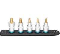 HAZET 992T-SR/5 SmartRail ∙ Connecteur de câble en plastique flexible ∙ Carré creux 1/2 pouce (12,5 mm) Profil TORX® intérieur ∙ T30 ∙ T40 ∙ T45 ∙ T50 ∙ T55 ∙ Nombre d'outils : 5