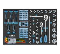 Hazet Assortiment d'outils - Carré creux 6,3 mm (1/4 pouce), Carré creux 10 mm (3/8 pouce), Carré creux 12,5 mm (1/2 pouce), Hexagone massif 6,3 (1/4 pouce) - Profil Traction à 6 pans extérieurs, Prof