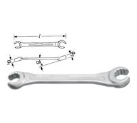 Hazet Clé polygonale double (ouverte) - Profil à 12 pans extérieurs - Taille: 19 x 22 - Longueur totale: 222 mm - 612-19X22
