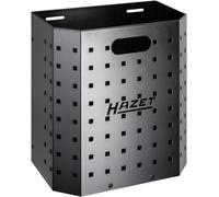 HAZET Corbeille à papier carrée 179N-33, compatible avec les servantes d'atelier et les établis HAZET, poubelle métallique noire, avec panneau perforé'.