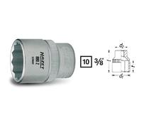 Hazet Douille à 12 pans - Carré creux 10 mm (3/8 pouce) - Profil Traction à 12 pans extérieurs - Taille: 18 - Longueur totale: 31.5 mm - 880Z-18